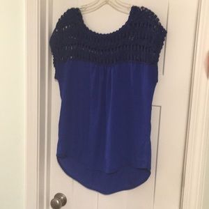 Royal 🔹 Blu Pepper 🌀 Blouse With Knit Top
